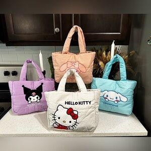 🌟New🌟 Sanrio Puff Quilted Tote Bags (1 Item)